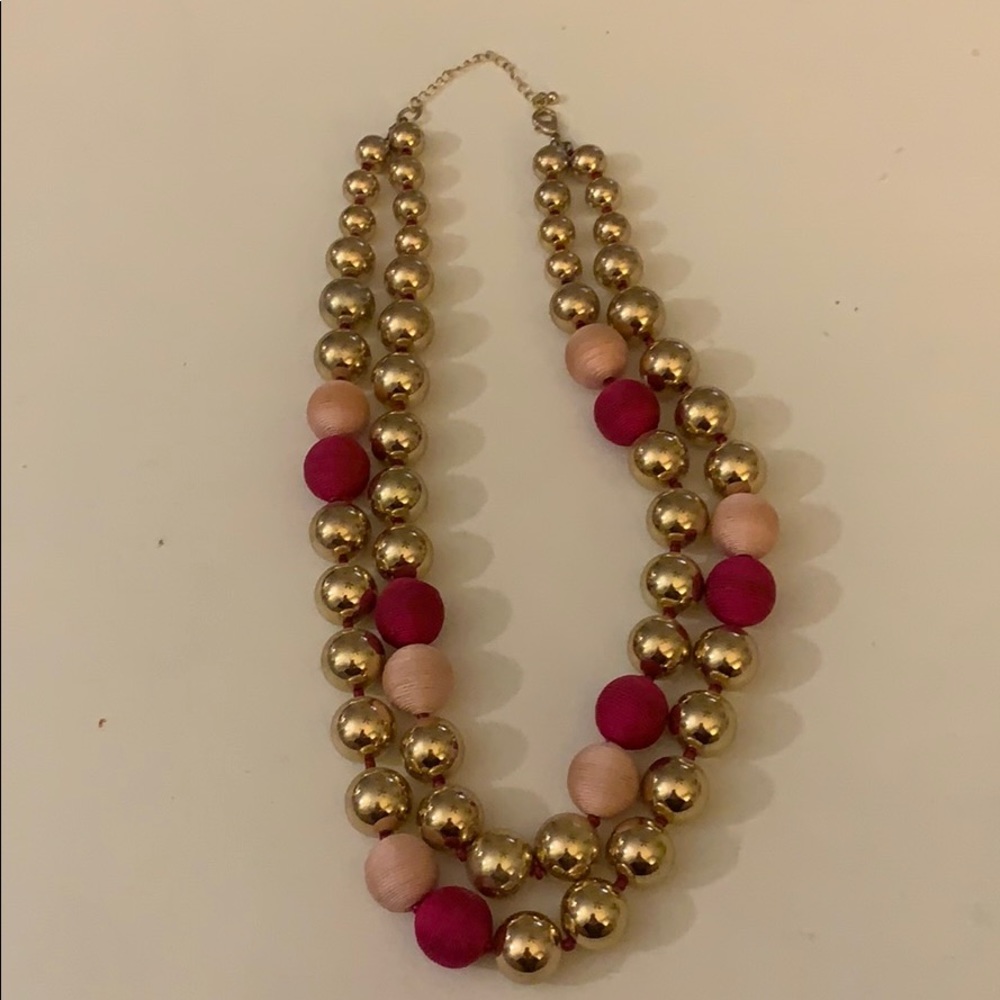 Crown and Ivy gold and pink necklace